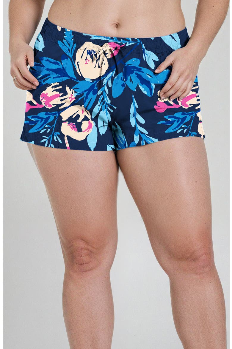 Plus Size 2"-3" Board Shorts, Main, color, Midnight Bloom
