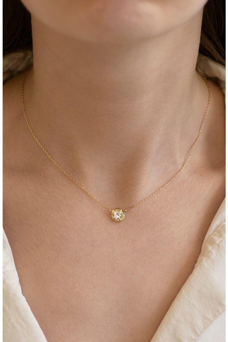 Mélia Kate Solitaire Pendant Necklace, Alternate, color, 14K YELLOW GOLD/ CLEAR TOPAZ