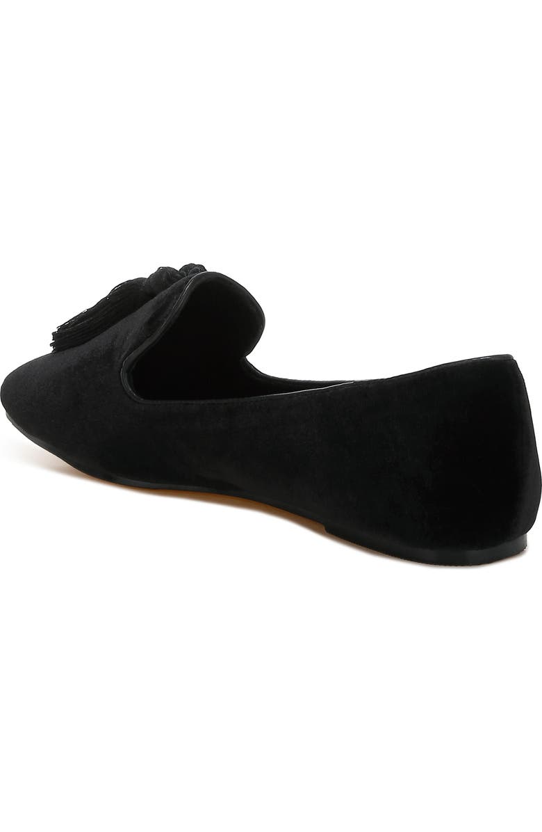 Rag & Co Tromso Tassel Detail Velvet Loafer, Alternate, color, Black