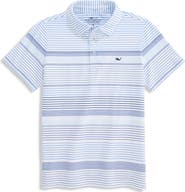 vineyard vines Kids' Kiawah Sankaty Striped Performance Polo