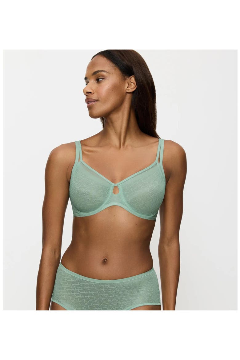 Signature Sheer Minimizer Bra, Alternate, color, MISTY TURQUOISE
