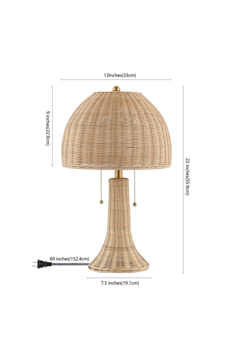 Joanie Bohemian Rustic Iron LED Table Lamp, Alternate, color, Natural