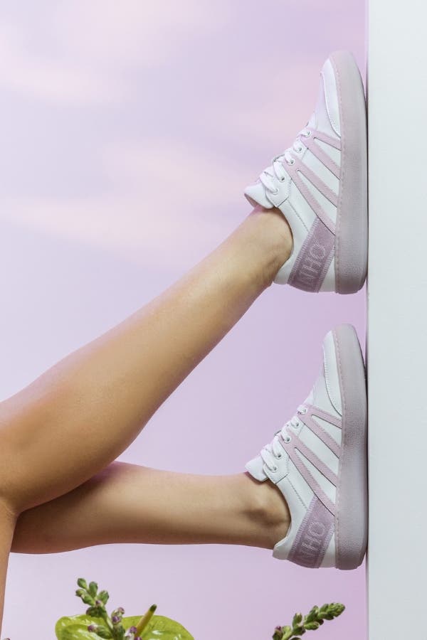 Dear Me Leather Sneakers, Alternate, color, Lilac / White