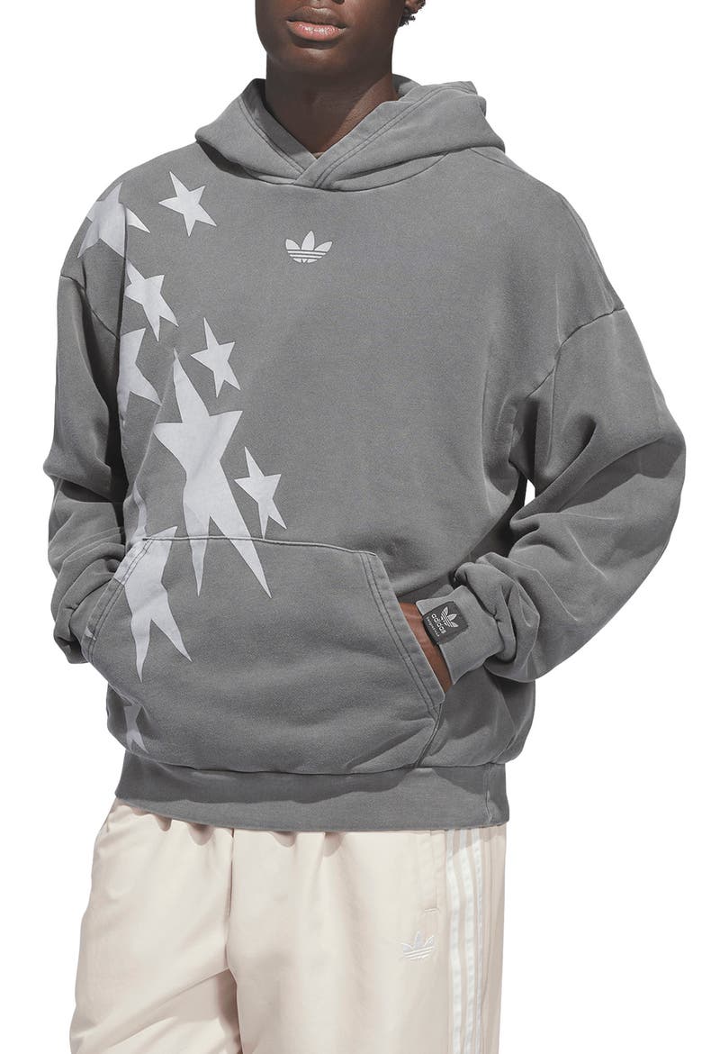Oversize Star Cotton Fleece Graphic Hoodie, Main, color, GREY SIX