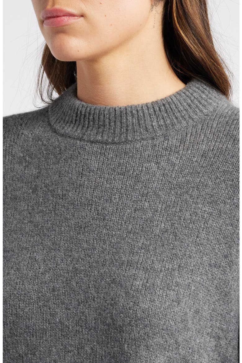 Miranda Crewneck Cashmere & Silk Sweater, Alternate, color, THUNDER