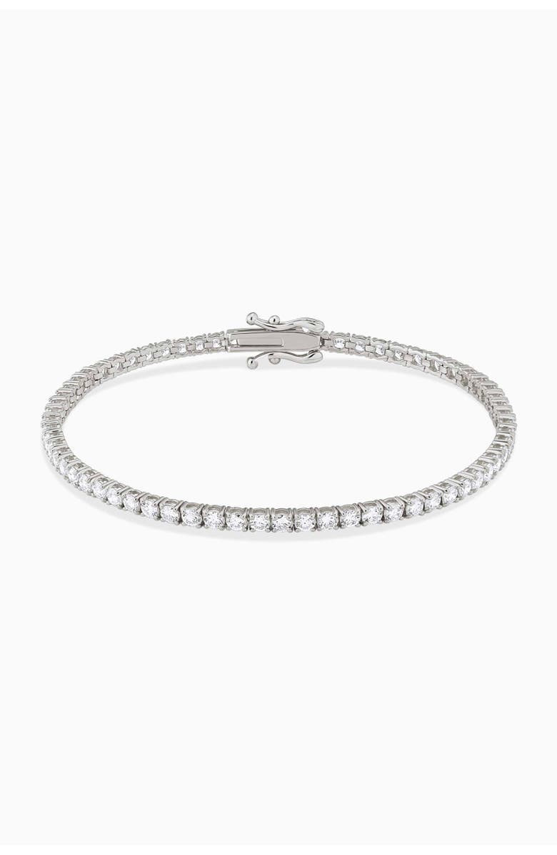 Oradina 14K White Gold Luminous Lab Diamond Tennis Bracelet, Main, color, White Gold, Lab Diamonds