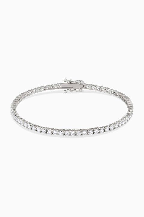 14K White Gold Luminous Lab Diamond Tennis Bracelet