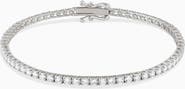 Oradina 14K White Gold Luminous Lab Diamond Tennis Bracelet
