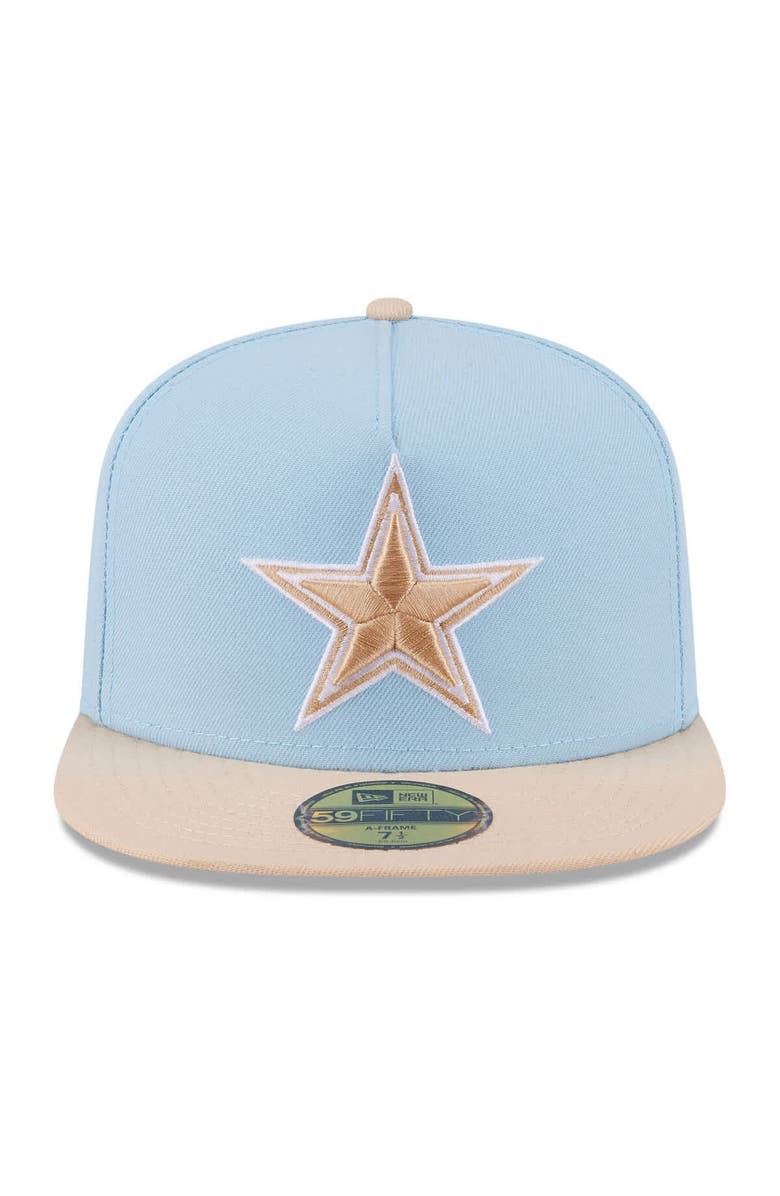 New Era Men's New Era Light Blue/Light Beige Dallas Cowboys Two-Tone Color Pack A-Frame 59FIFTY Fitted Hat, Alternate, color, Light Blue