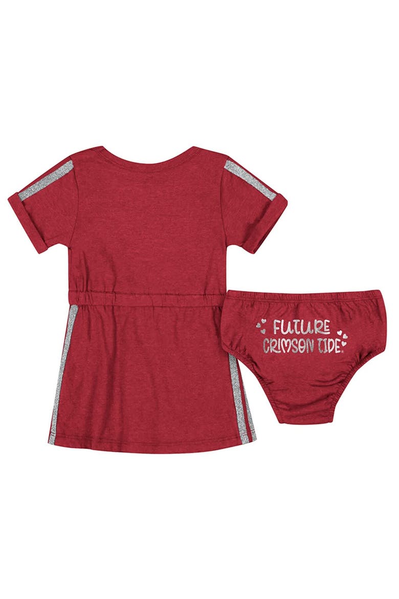 Girls Newborn & Infant Colosseum Crimson Alabama Crimson Tide Xur Dress and Bloomer Set, Alternate, color, Crimson