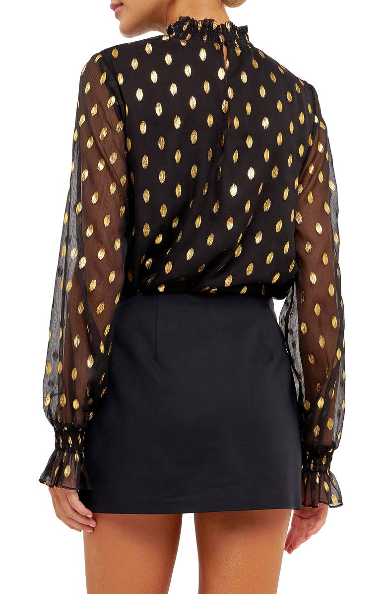 Endless Rose Metallic Polka Dot Chiffon Top, Alternate, color, 