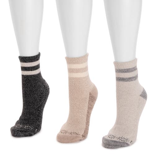 Muk Luks Dream Step Cozy Mini Crew Sock 3 Pair Pack In Multi