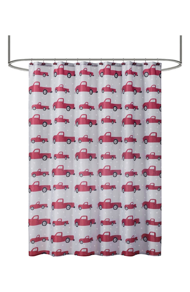 VCNY HOME Truck Shower Curtain & Hooks Set, Main, color, Red