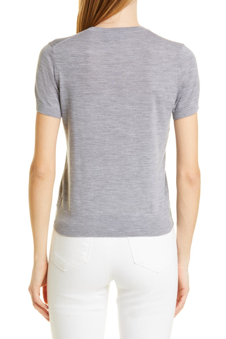 P Regal Short Sleeve Wool Blend Sweater, Alternate, color, COOL HEATHER GREY