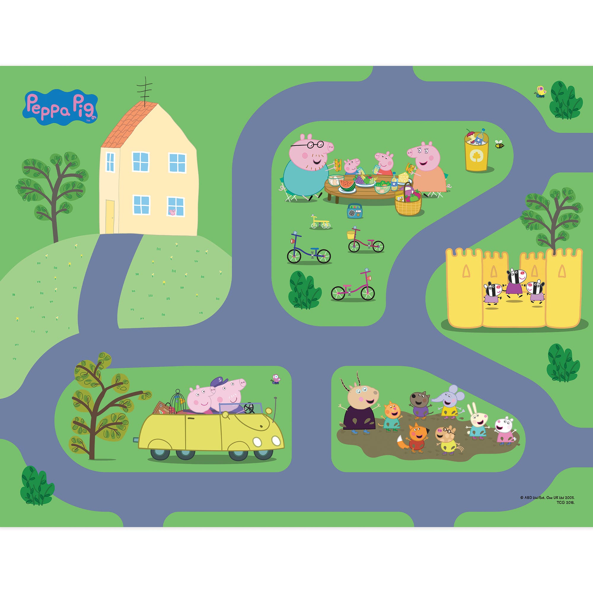 Imaginmat Deluxe Peppa Pig Floor Playmat in Multicolored 