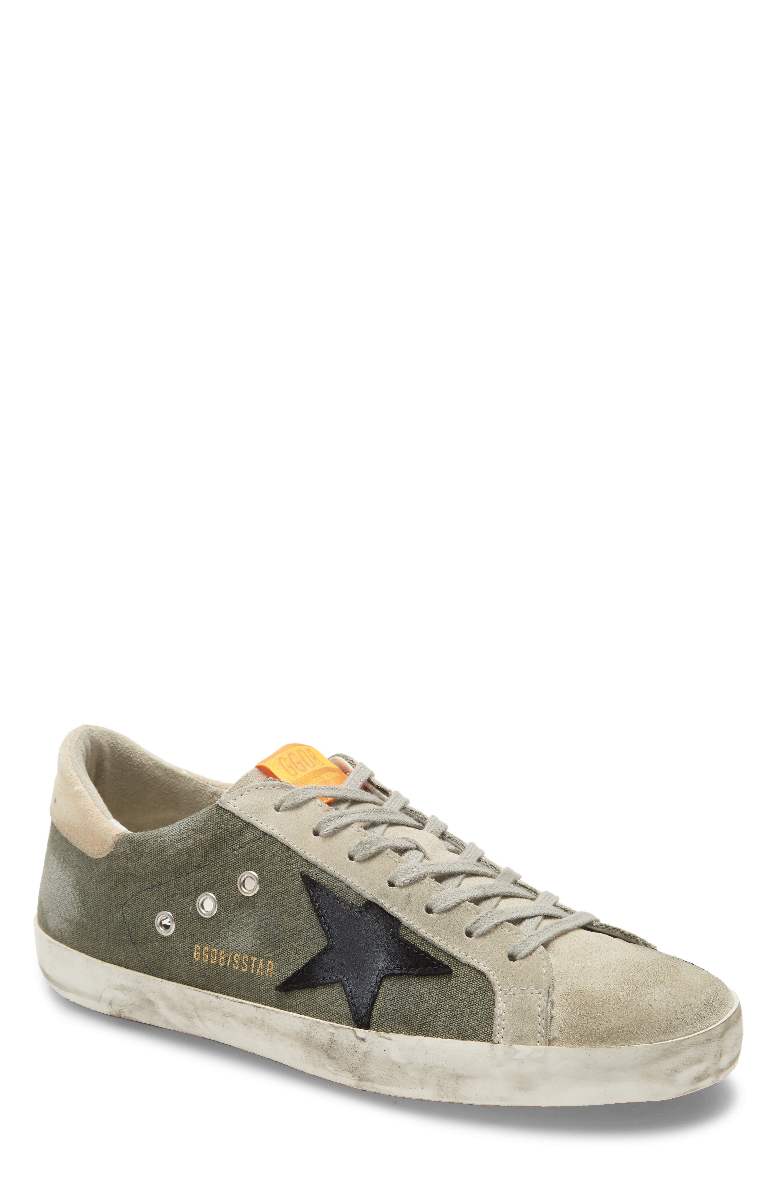 Super Star Sneaker (Nordstrom Exclusive), Main, color, GREEN CANVAS/ BLACK SUEDE STAR