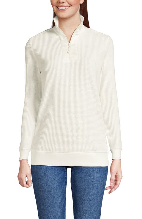 Long Sleeve Waffle Quarter Zip Pullover