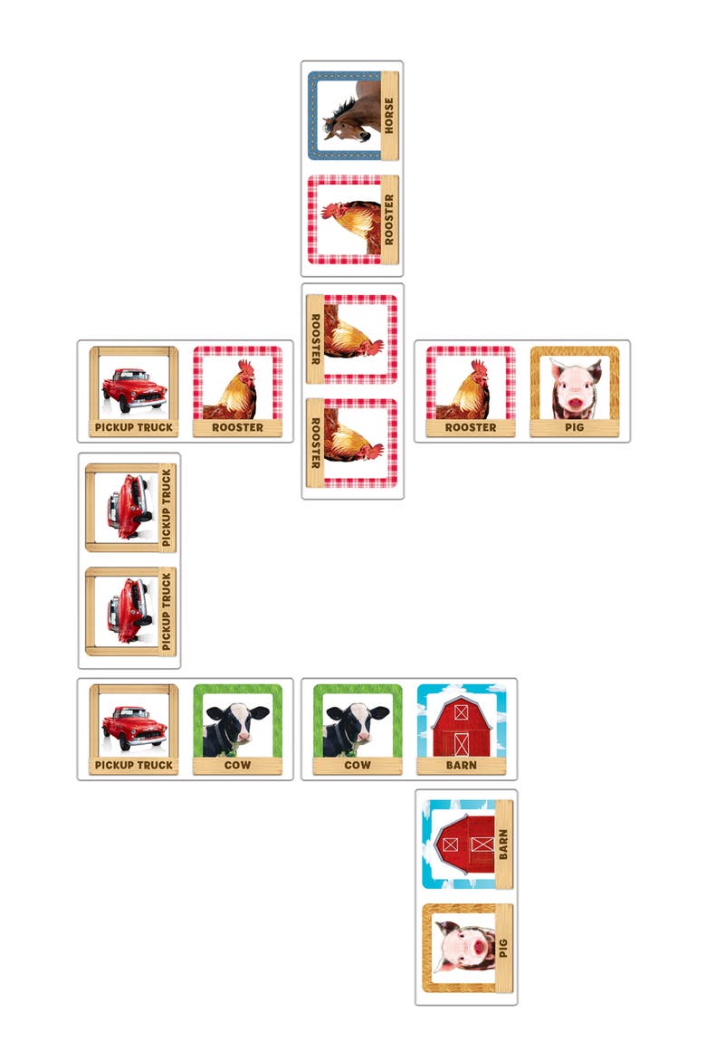 Old MacDonald's Farm Picture Dominoes, Alternate, color, Multicolor