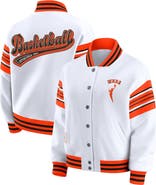 WEAR by Erin Andrews Women's WEAR by Erin Andrews White/Orange WNBA Full-Snap Fleece Sweatshirt Jacket