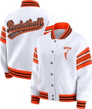 WEAR by Erin Andrews Women's WEAR by Erin Andrews White/Orange WNBA Full-Snap Fleece Sweatshirt Jacket