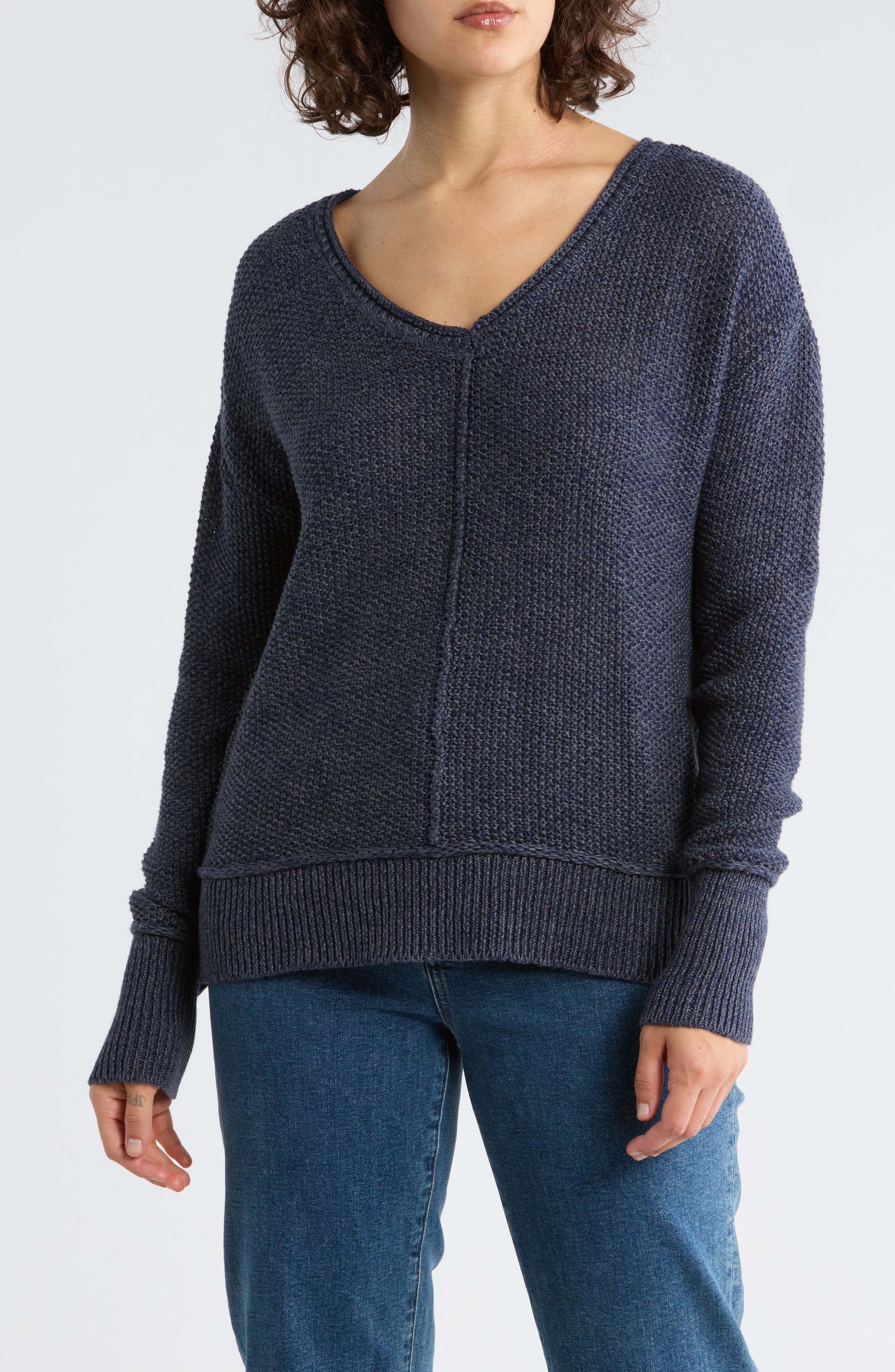 Lucky Brand Textured V-Neck Sweater