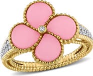 Julianna B. Created Gemstone & 1/8 CTW Diamond Clover Flower Ring