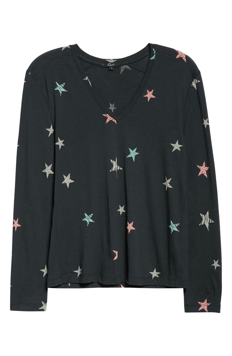 Rails The Sami Star Print V-Neck Long Sleeve T-Shirt, Alternate, color, 