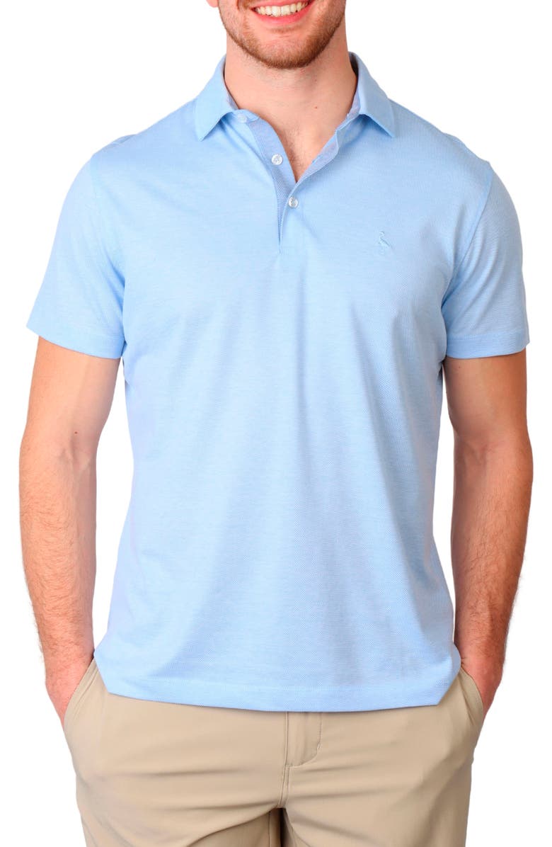 TailorByrd Twisted Yarn Dobby Twill Polo, Main, color, Light Blue