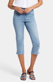 NYDJ Dakota Side Slit Pull-On Capri Jeans