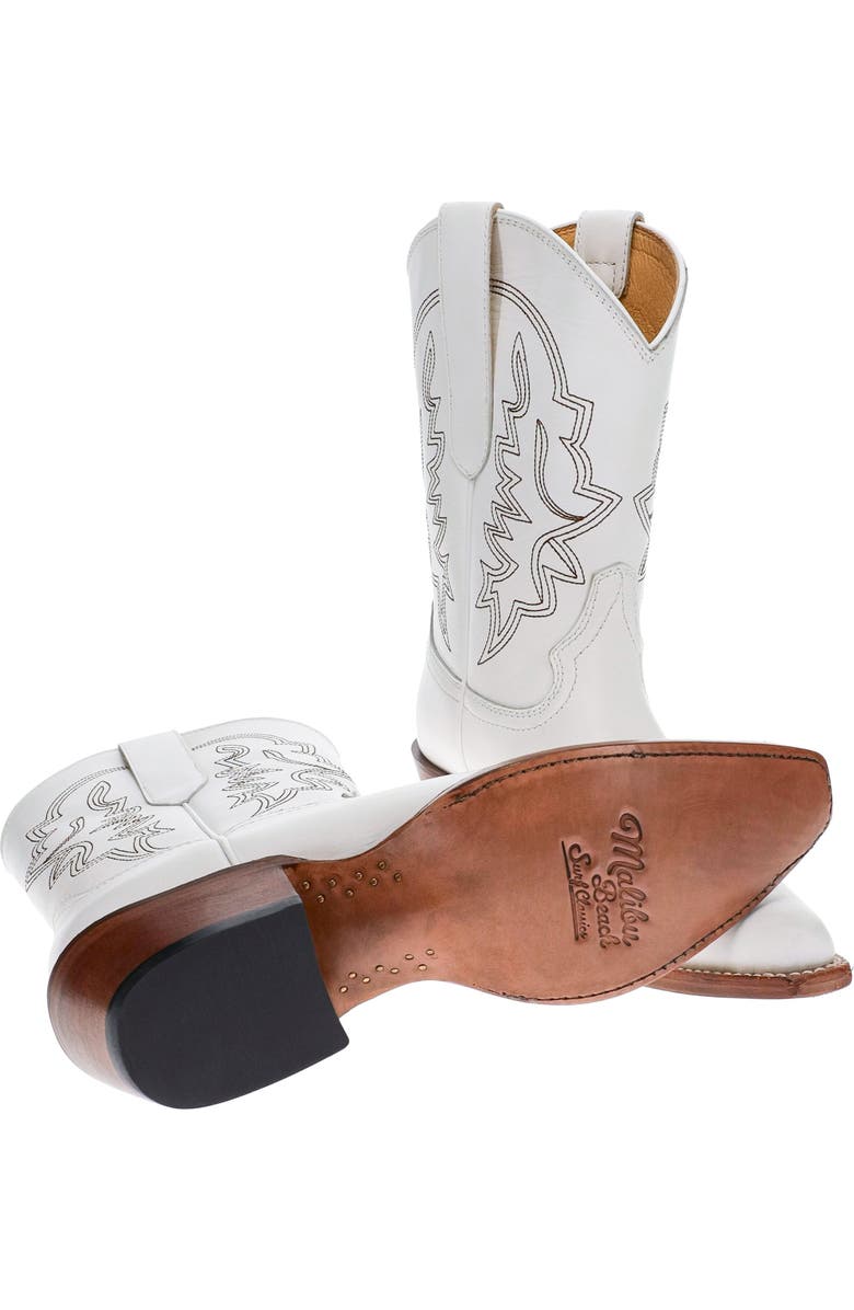Malibu Beach Women's Premium Western Leather Boots Michelle, Alternate, color, White