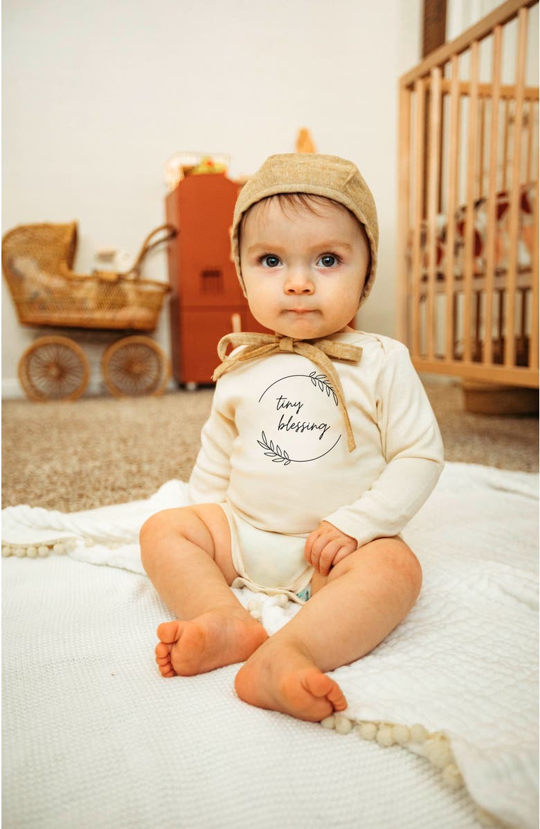 Tenth & Pine Tiny Blessing - Organic Long Sleeve Baby Bodysuit, Alternate, color, 