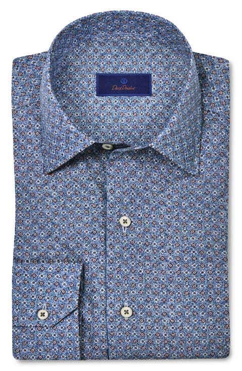 Textured Neat Print Sport Shirt