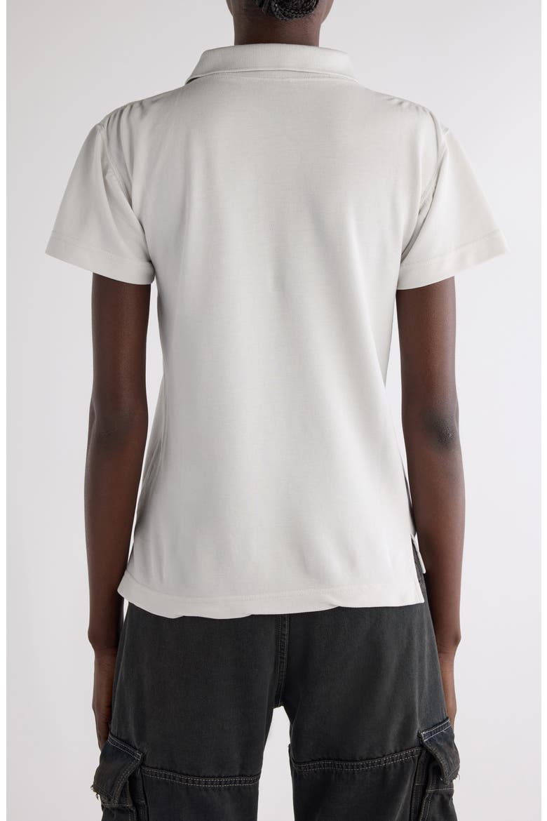 Laurel Embroidered Fitted Cotton Piqué Polo, Alternate, color, 9012 DIRTY WHITE