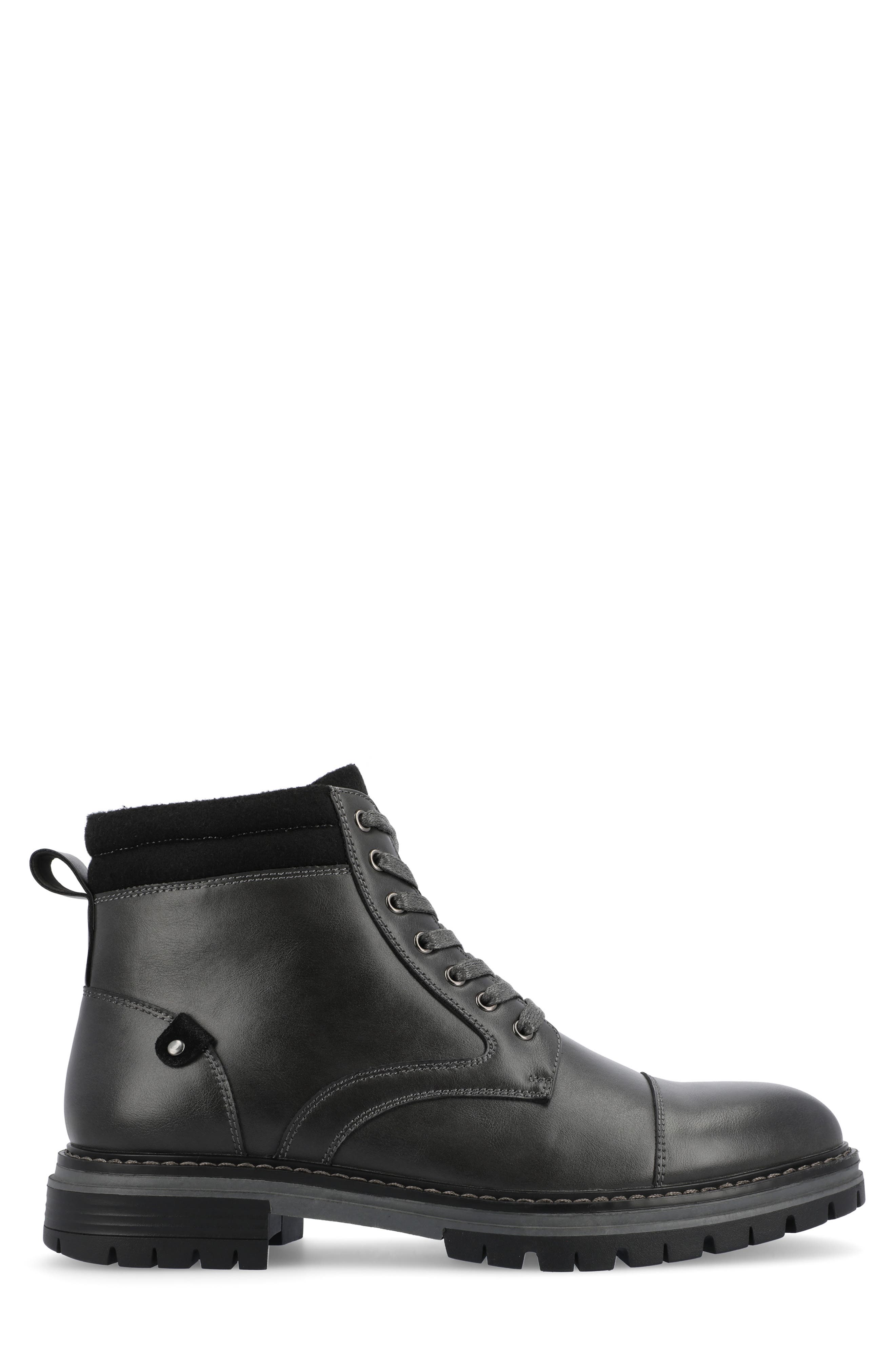 VANCE CO Fegan Cap Toe Boot, Alternate, color, Charcoal