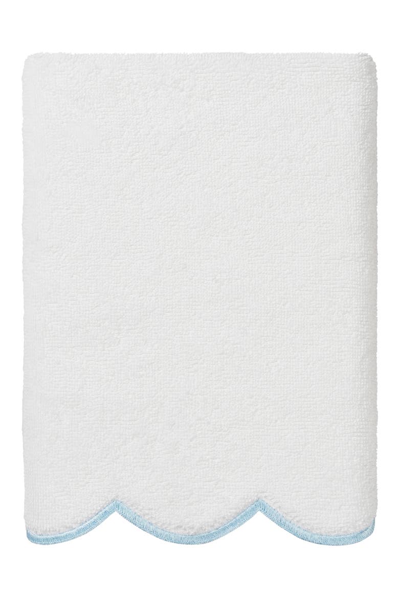 Adornia Scallop 3-Piece Towel Set, Alternate, color, WHITE/ BLUE