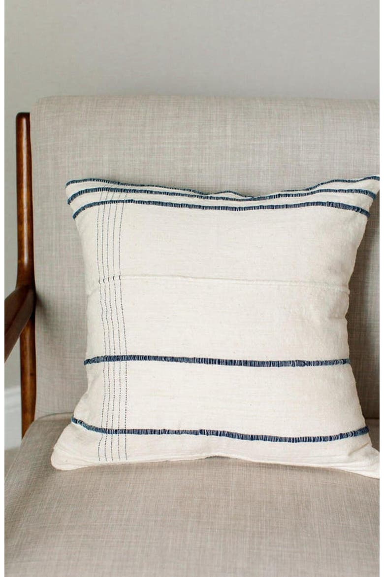 Ribbons Throw Pillow Cover, Alternate, color, Navy