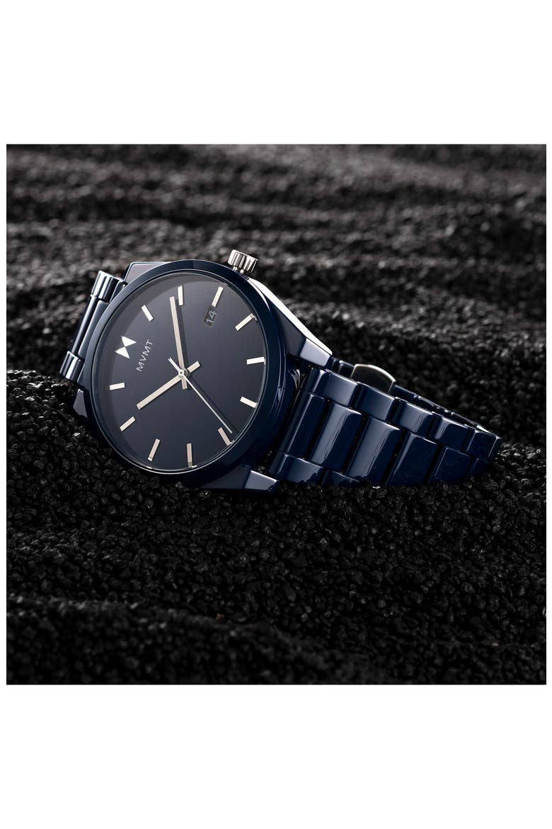 Element Ceramic Bracelet Watch, 43mm, Alternate, color, BLUE