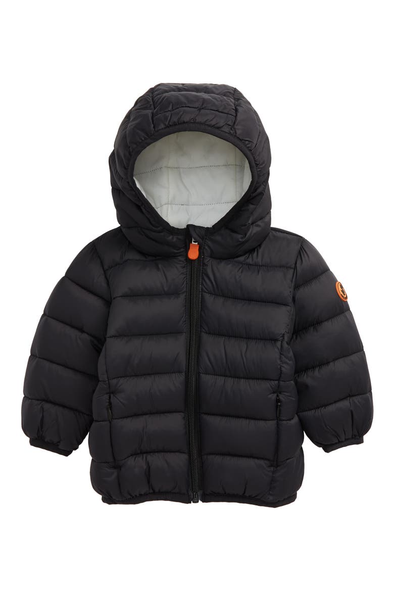Giga Water Repellent Hooded Puffer Jacket, Main, color, 01 BLACK