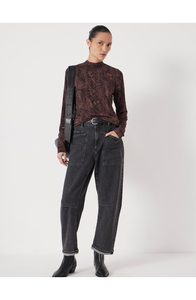 Hush Printed Long Sleeve Top, Alternate, color, Snake Print Brown