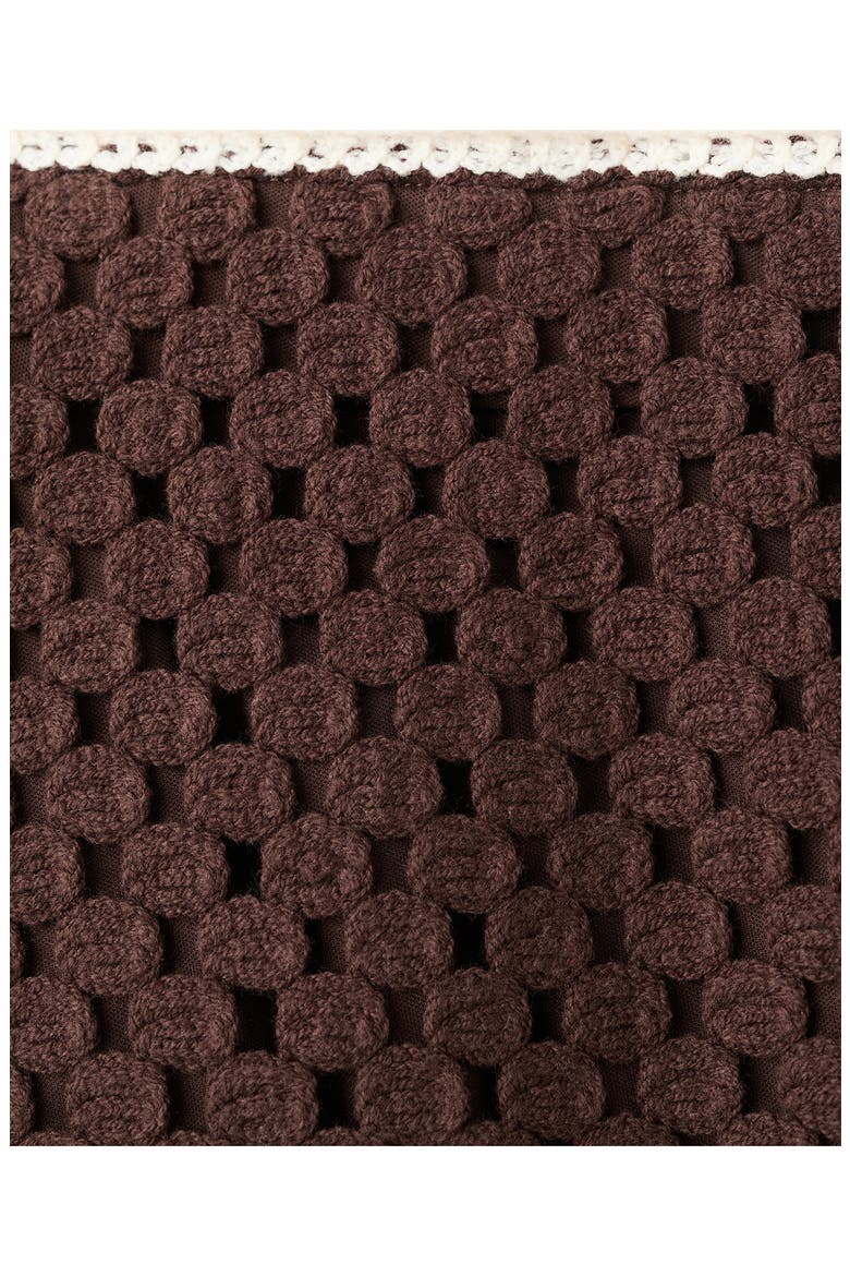 Floral Crochet Stitch Miniskirt, Alternate, color, BROWN