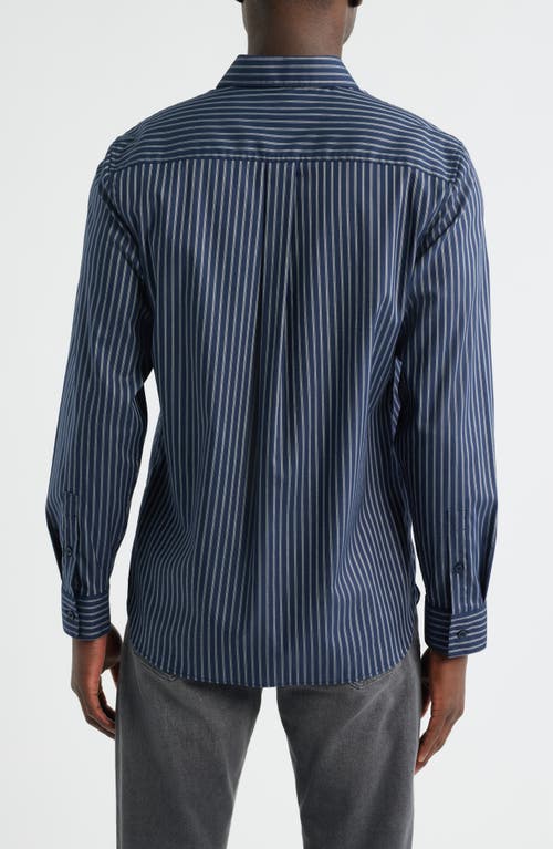 Nordstrom Lucian Stripe Stretch Button-up Shirt In Blue