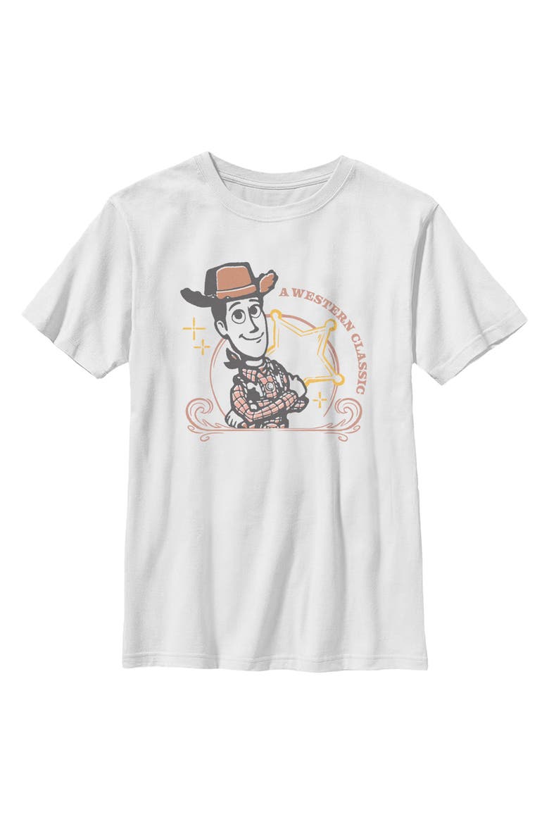 Boys' A Western Classic Badge T-Shirt, Main, color, White