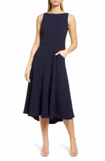 Bateau Neck Fit & Flare Dress