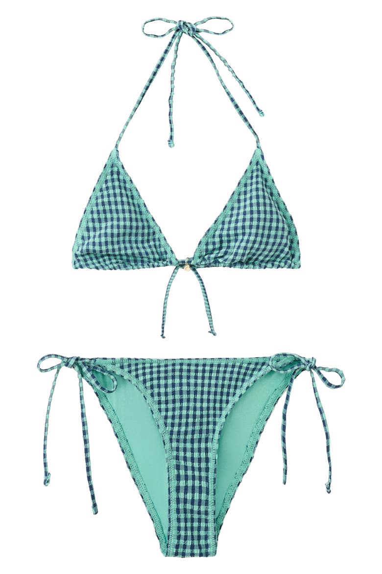 Smocked Two-Piece Swimsuit, Alternate, color, DARK TURQUOISE