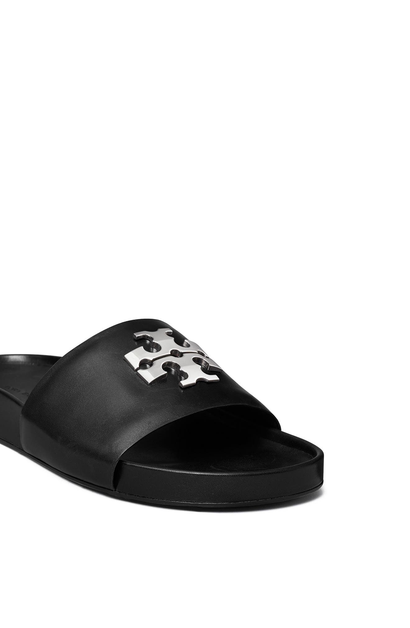 Tory Burch Charlie Sport Slide Sandal, Alternate, color, Perfect Black