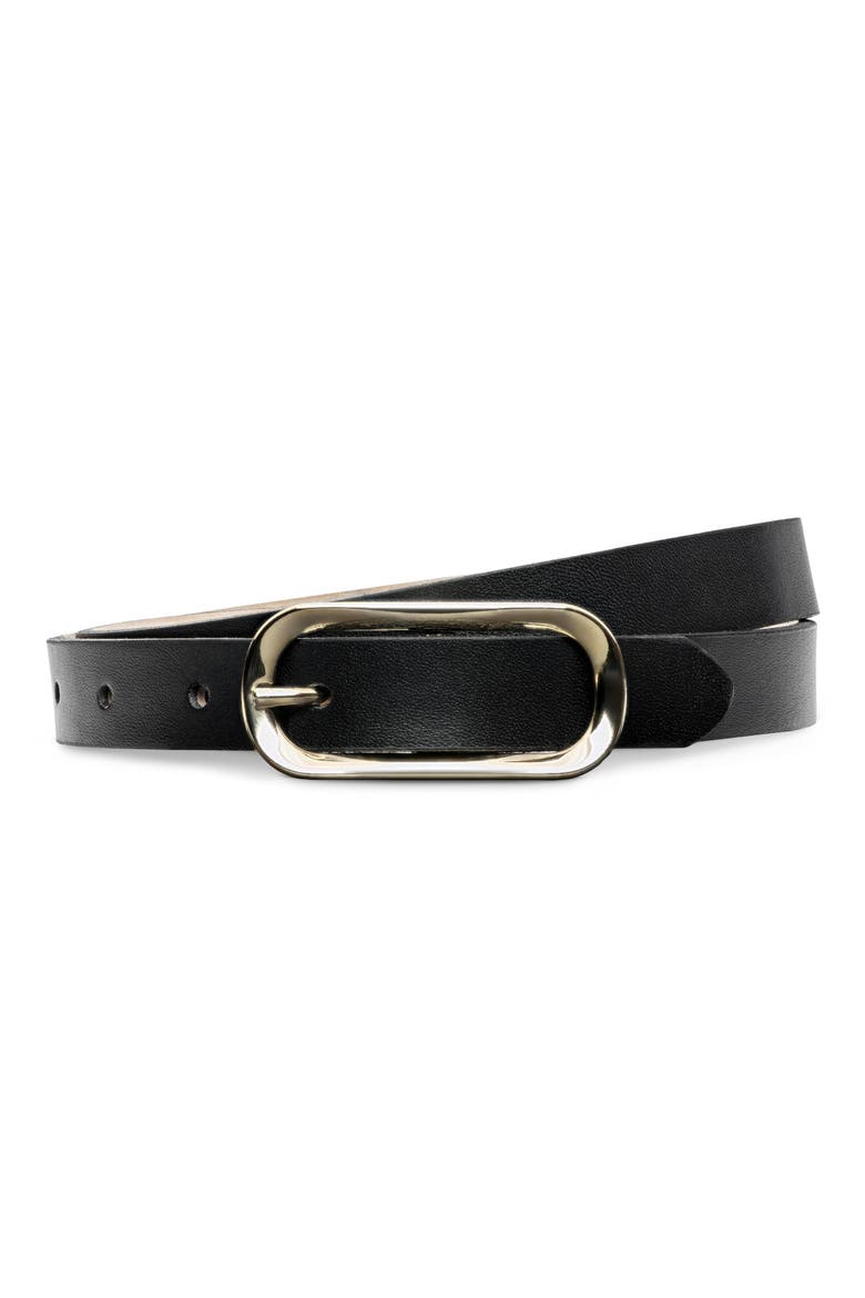 Leya Leather Belt, Main, color, BLACK