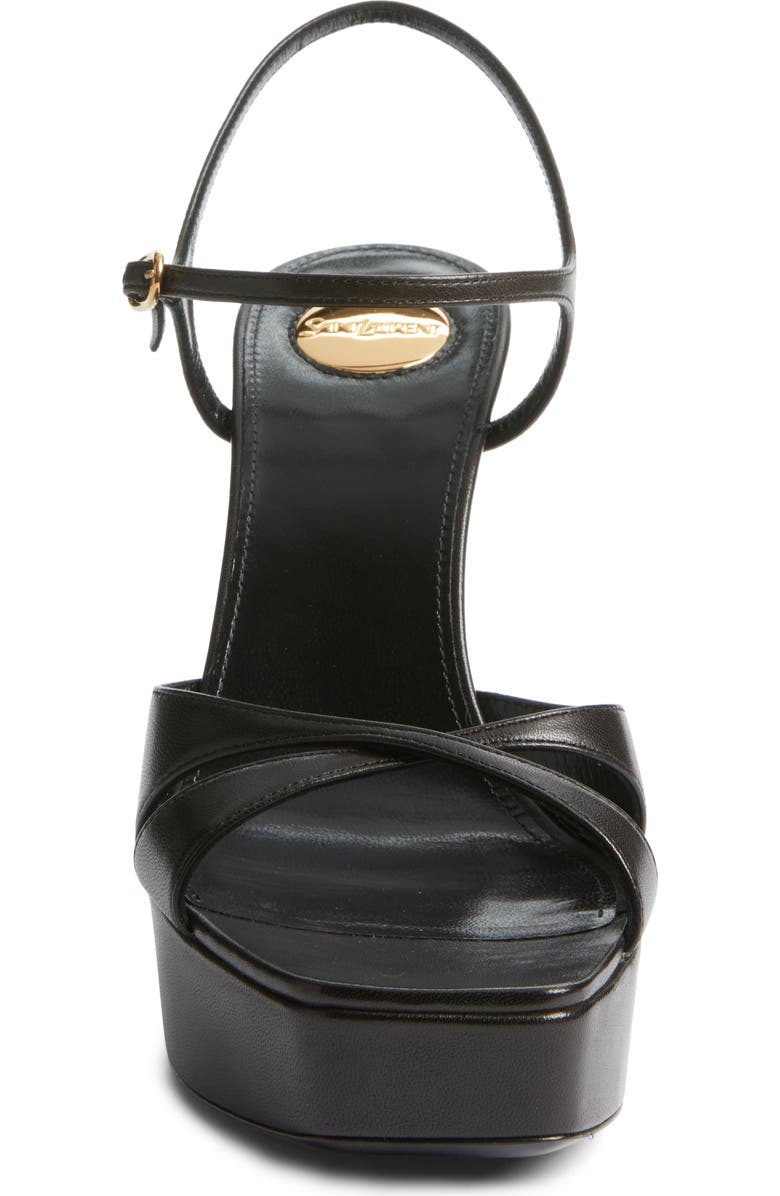 Saint Laurent Debbie Platform Sandal, Alternate, color, Eagle Brown