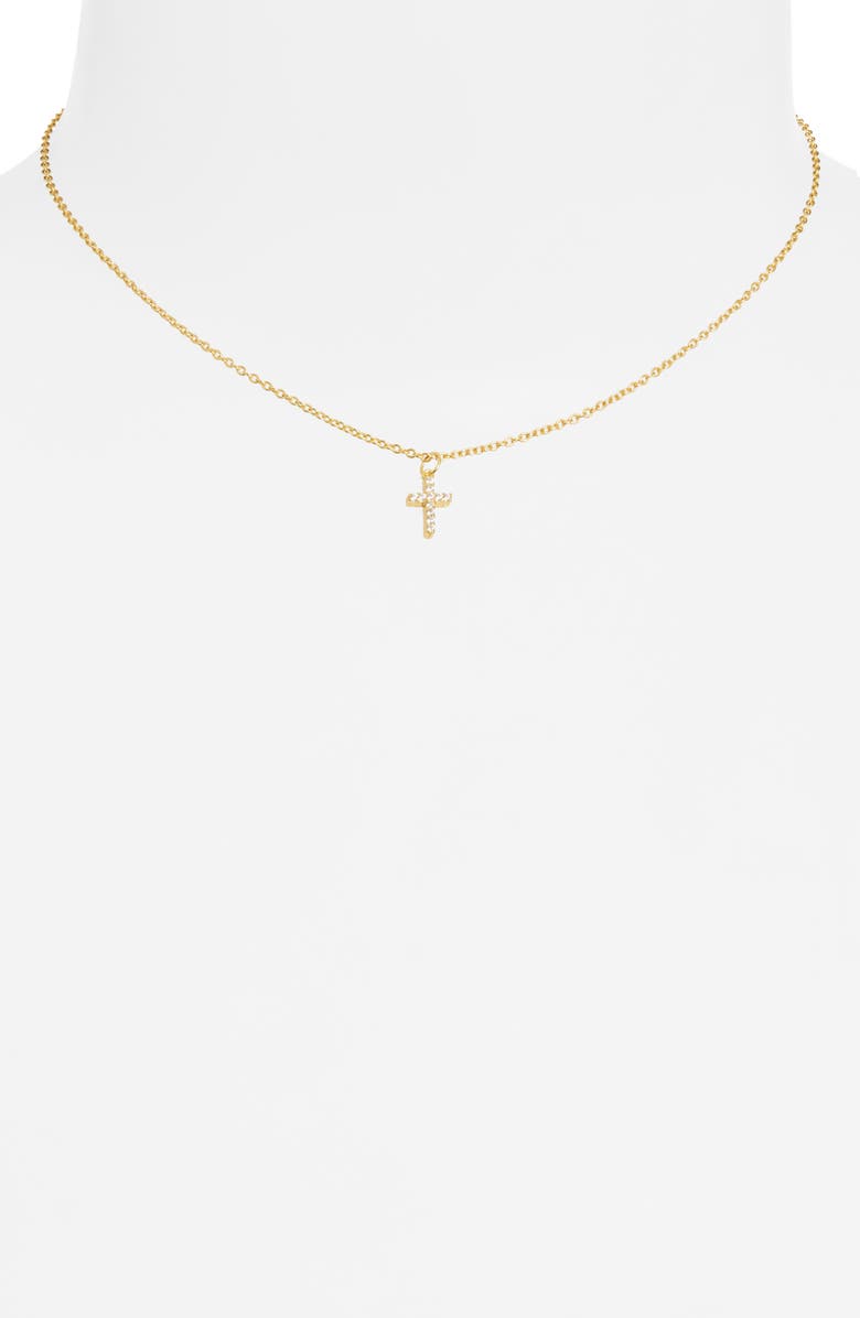 ARGENTO VIVO Pavé Cubic Zirconia Cross Choker Necklace, Alternate, color, 