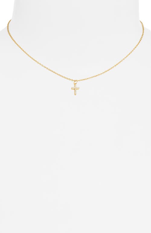 Argento Vivo Pavé Cubic Zirconia Cross Choker Necklace In Gold