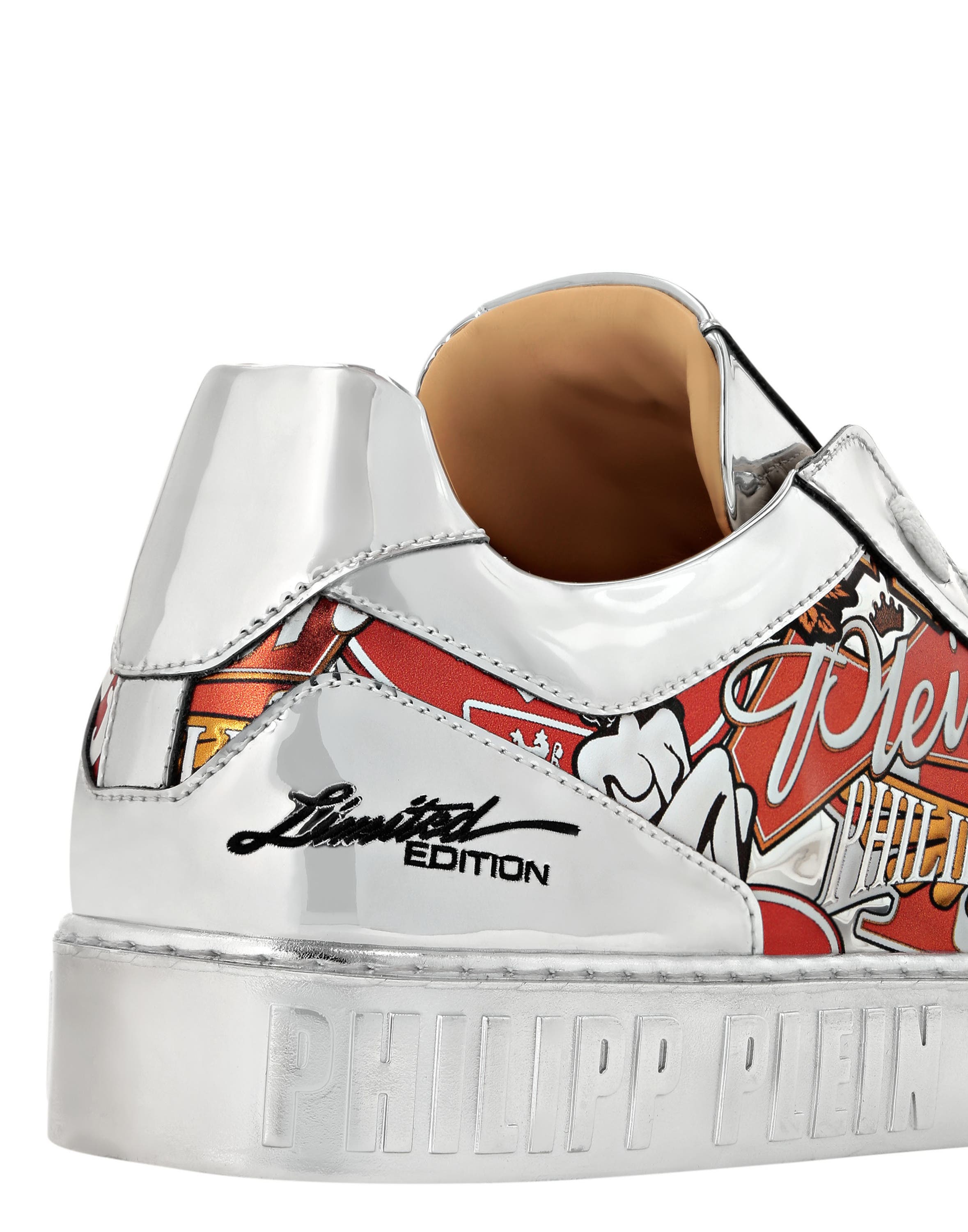 Mirror Leather Low Top Sneakers Golden Eagle Unisex, Alternate, color, Silver